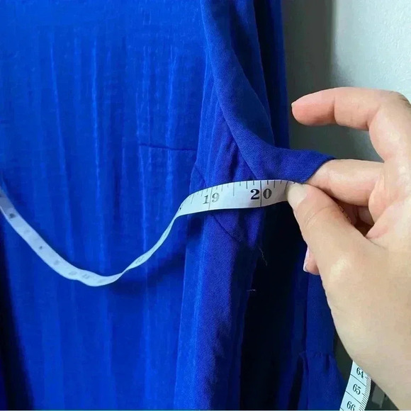 Royal Blue Mini Dress with Bell Sleeves - Women’s Size Large fits like Medium - Picture 13 of 14